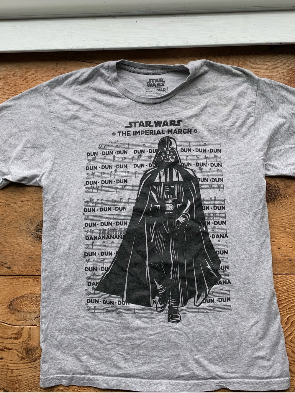 Star Wars Gray Darth Vader 'The Imperial March' Graphic Tee